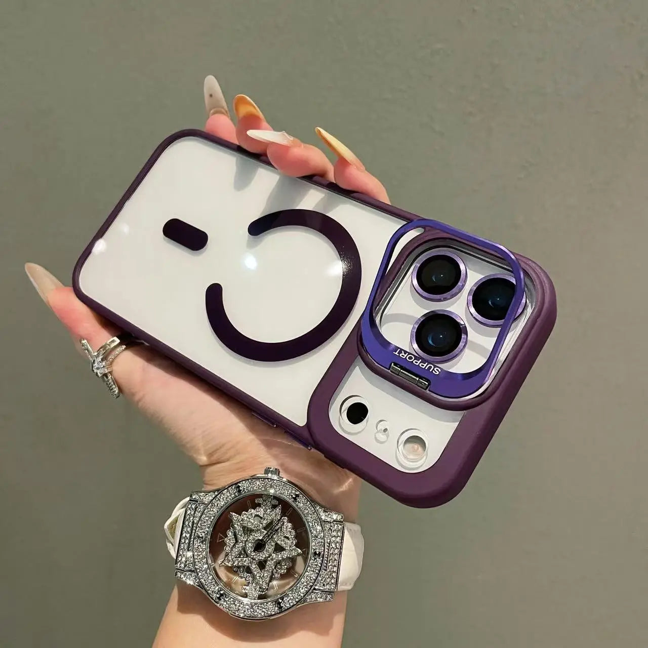 Original Luxury transparent magnetic Magsafe case For iPhone17/Promax/17Air/Pro lens holder Protect clear shockproof cover RELUX.STORE