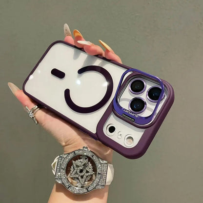 Original Luxury transparent magnetic Magsafe case For iPhone17/Promax/17Air/Pro lens holder Protect clear shockproof cover RELUX.STORE