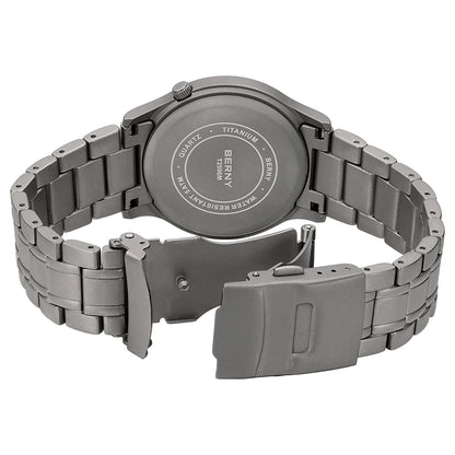 BERNY Titanium Watches for Men Classic Mens Field Pilot Watch Easy Read Outdoor Quartz Wristwatch Super Luminous Sapphire 5ATM