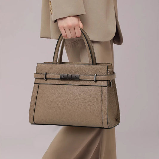 Genuine leather women's bag original first layer cowhide women's hand shoulder simple tote bag occupation RELUX.STORE