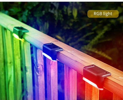 1-8 Pack Led Solar Step Lights Outdoor Fence Garden Lamp for Stairs Yard Patio Pathway Deck 3 Colors Waterproof RGB Sunlight RELUX.STORE