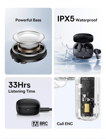 Baseus Bowie E19 Wireless Earphones Bluetooth 5.3 Big Bass 12mm Drivers IPX5 Waterproof Earbuds 33Hrs Battery Life Headphones RELUX.STORE