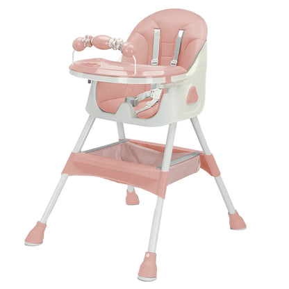 Foldable Baby High Chair 6 Months Plus, with Large Antislip Pad & ToyRack, Easy to Clean Feeding , E500