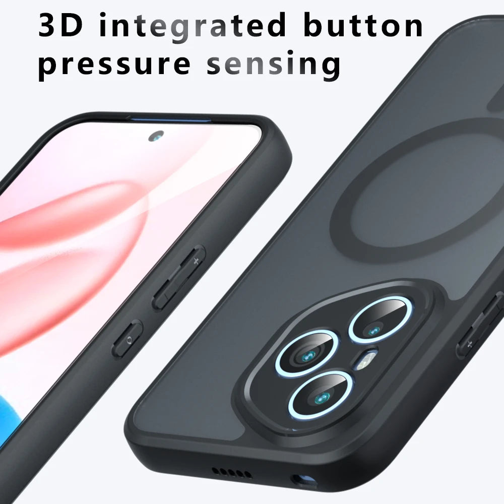 For Magsafe Shockproof Matte Phone Case for Honor 400 Pro Hard Bumper Magnetic Wireless charging Cover for Honor 400Pro Funda RELUX.STORE