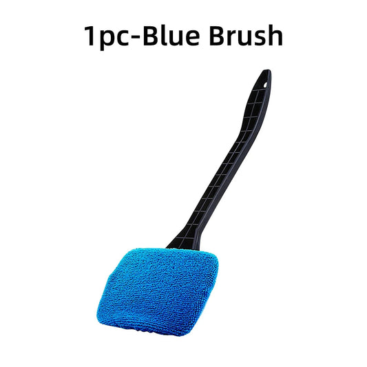Car Window Cleaner Brush Kit Microfiber Windshield Cleaning Tool Auto Interior Glass Wash Wiper Long Handle Reusable Cloth Pad RELUX.STORE