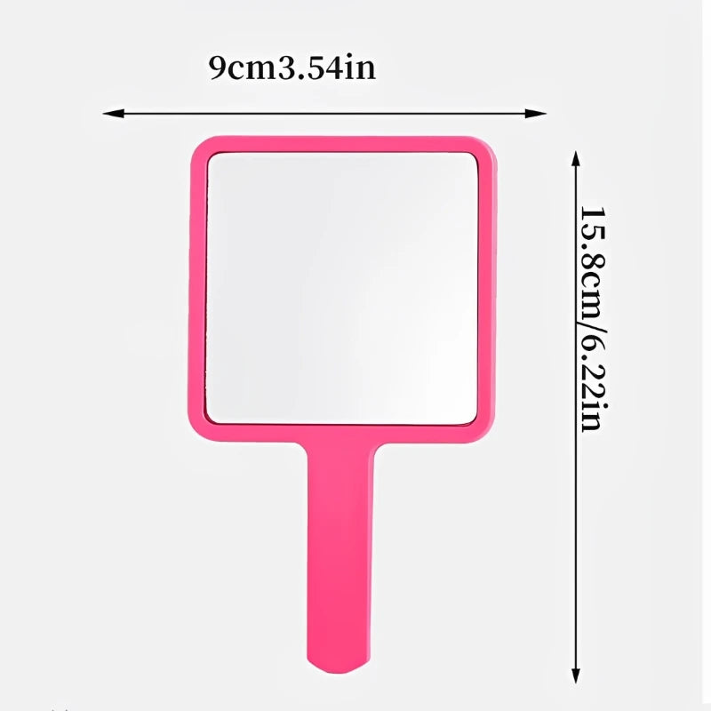 Eyelash Extension Handheld Makeup Mirror Square Vanity Mirror with Plastic Handle Hand High Definition Mirror Beauty Accessories RELUX.STORE