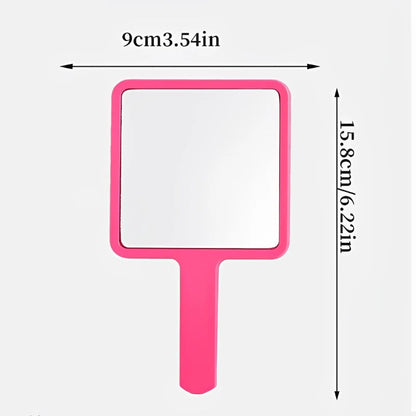 Eyelash Extension Handheld Makeup Mirror Square Vanity Mirror with Plastic Handle Hand High Definition Mirror Beauty Accessories RELUX.STORE