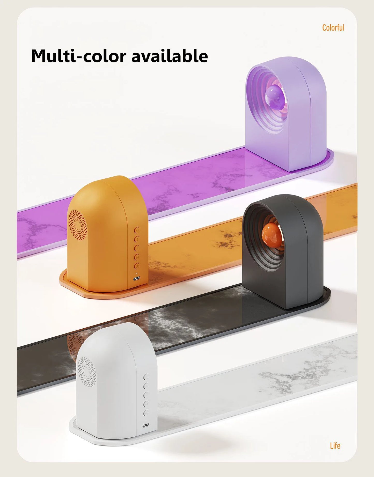 Mini Portable Bluetooth Speaker White Noise Sleep Aid Music Box TWS Stereo Sound MP3 Music Player with Atomosphere Night Light