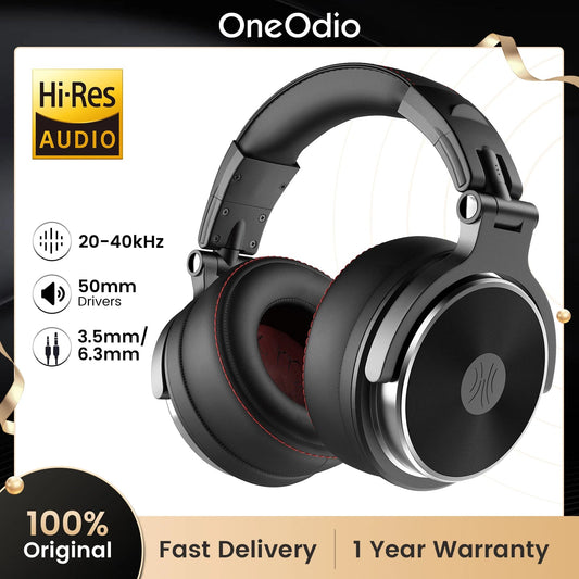 Oneodio Studio Wired Headphones Over Ear Hi-Res Audio Wired Headset With Microphone Studio DJ Stereo Headphones 3.5mm/6.35mm RELUX.STORE