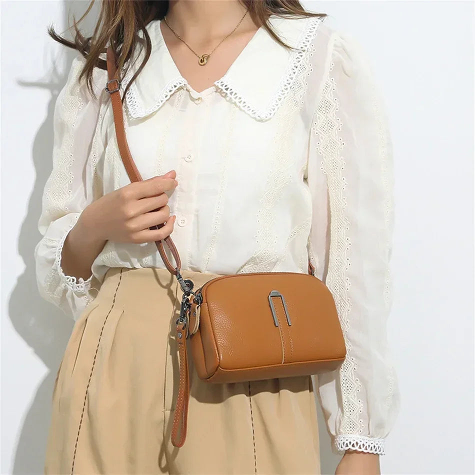 Genuine Leather Shoulder Bag Luxury Women's Handbags Bag for Woman 2024 Female Clutch Phone Bags Casual Crossbody Messenger Bags