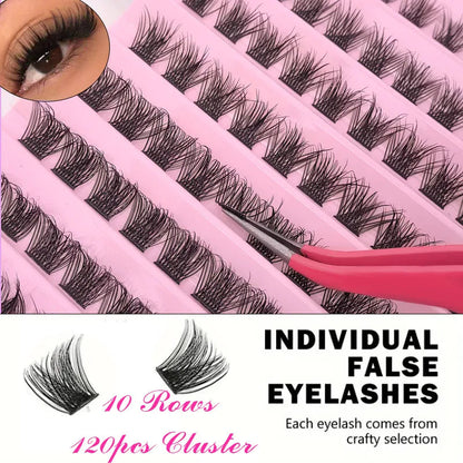 DIY Eyelash Extension Kit Individual Lashes Cluster Mix Lash Clusters with Lash Bond and Seal and Lash Accessories RELUX.STORE