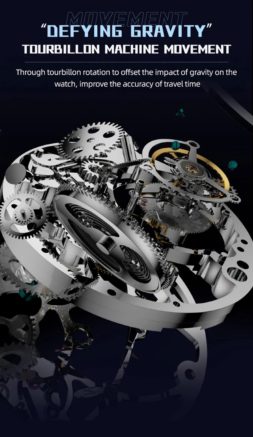 AESOP Tourbillon Watches For Men Mechanical Fashion Watch Waterproof Skeleton Tourbillon Movement Sapphire Mirror Official Store