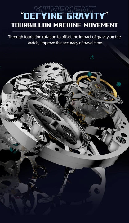 AESOP Tourbillon Watches For Men Mechanical Fashion Watch Waterproof Skeleton Tourbillon Movement Sapphire Mirror Official Store