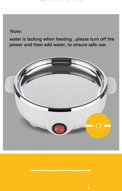 Multifunctional Electric Egg Cooker Steamer - Double Layer for Boil, Poach, Steam Eggs & Veggies, Compact Breakfast Appliance
