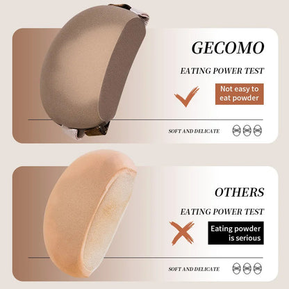 GECOMO Two-pack Powder Puff Set Box with Mirror, Wet And Dry Dual Use, Super Soft Makeup Sponge And Loose Powder Air Cushion RELUX.STORE