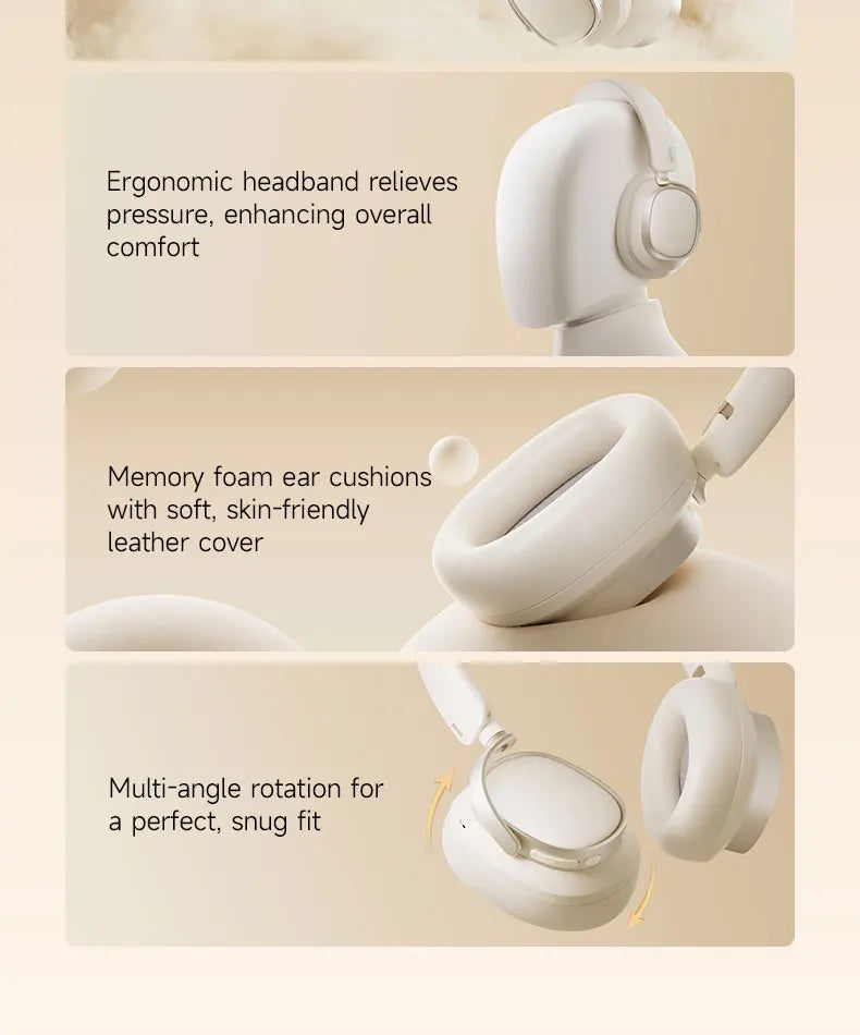 Edifier ES850NB Wireless Headphone Noise Cancelling Bluetooth Earphones Hi-Res Wireless Over-Ear Headphones with Carry Bag