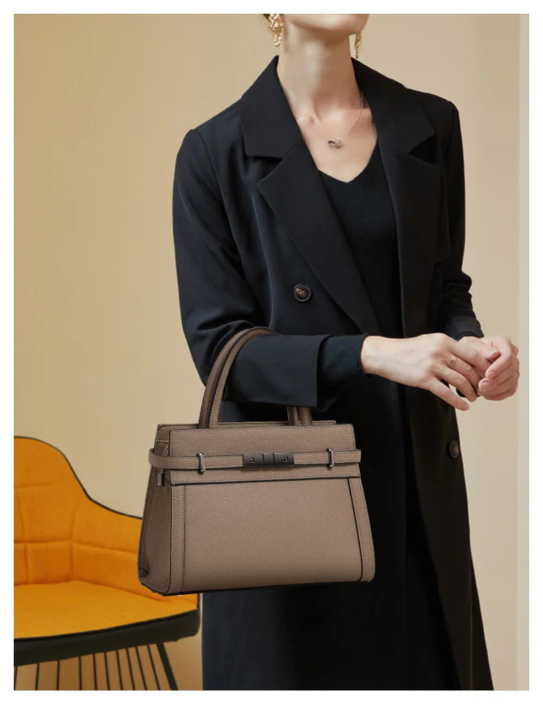 Genuine leather women's bag original first layer cowhide women's hand shoulder simple tote bag occupation RELUX.STORE