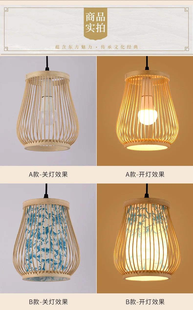 Neo-Chinese Style Handmade Bamboo Chandeliers-Modern Retro Lighting for  Restaurants Hot Pot Tea Rooms B&Bs