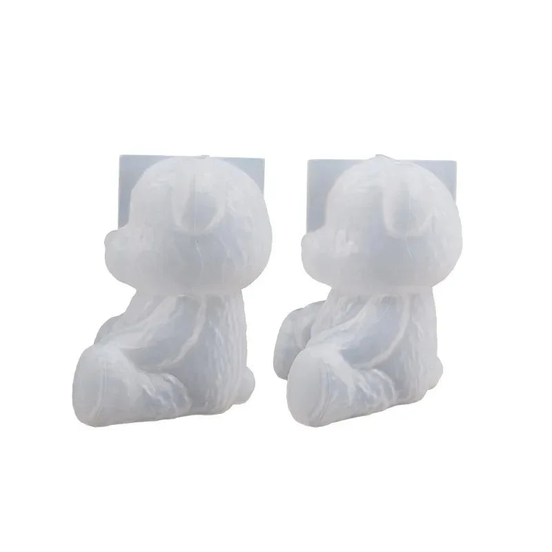 Smiling Teddy Bear Silicone Candle Mold 3D Animal Soap Resin Crafts Plaster Making Kit Handmade Ice Cube Mould Home Decor Gift RELUX.STORE