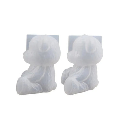 Smiling Teddy Bear Silicone Candle Mold 3D Animal Soap Resin Crafts Plaster Making Kit Handmade Ice Cube Mould Home Decor Gift RELUX.STORE