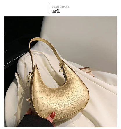 Fashion Luxury Design PU Leather Shoulder Bag Women Small Clutch Handbag Purse Female Underarm Bag Travel Totes shoulder bag RELUX.STORE