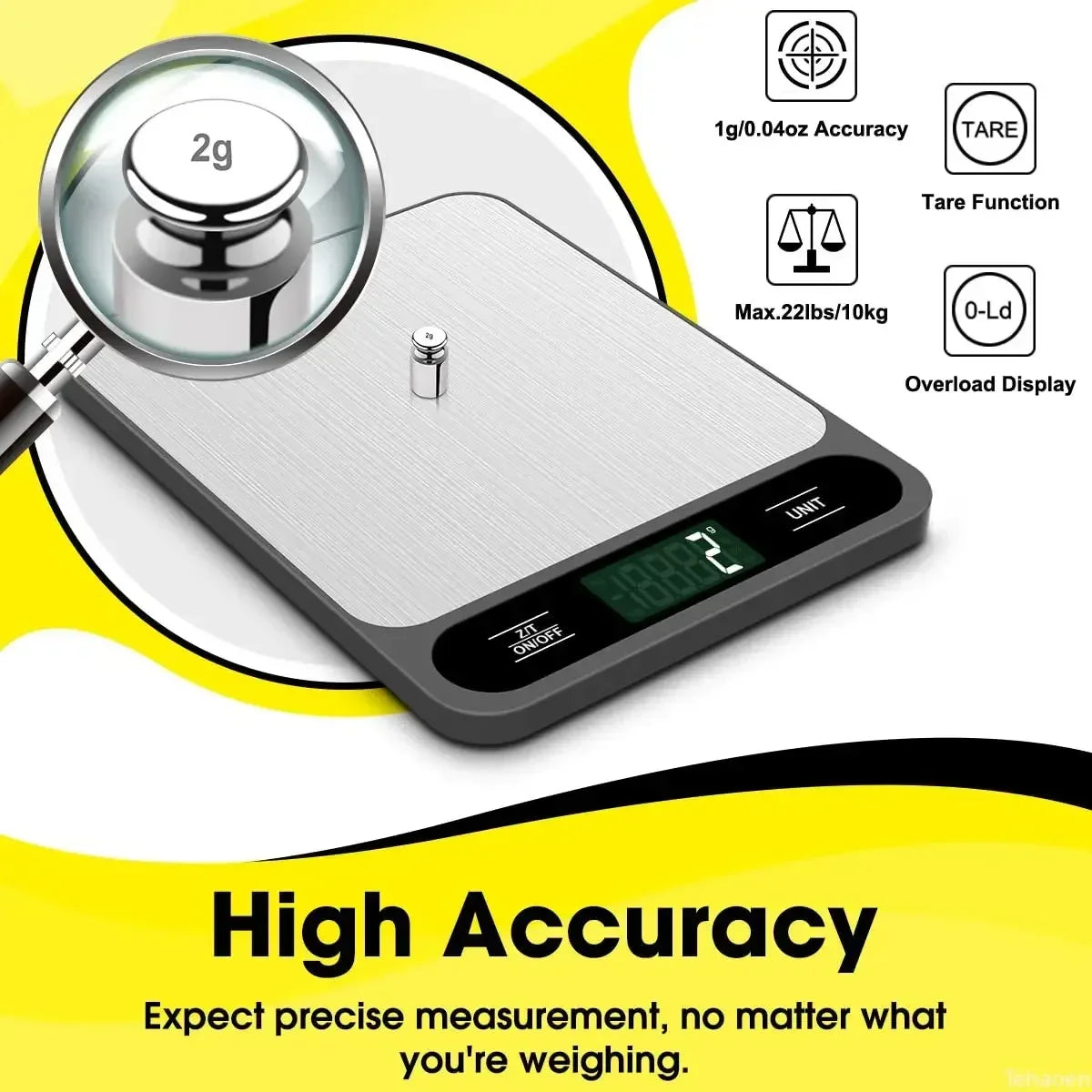 Digital Kitchen Scale – 10Kg/1g Precision USB Food & Coffee Scale | Smart Waterproof Electronic Scale for Baking, Cooking & Meal Prep
