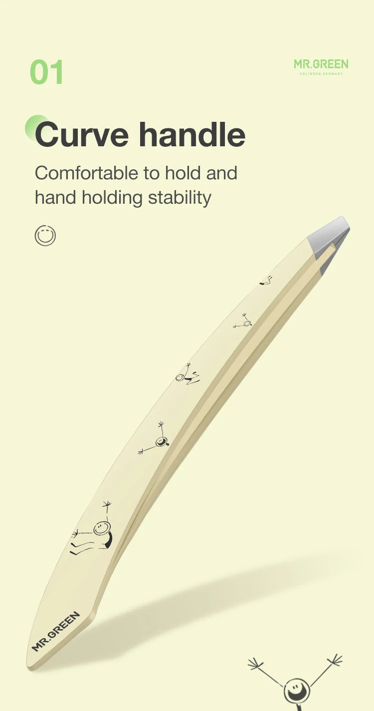 MR.GREEN Curve Handle Eyebrows Tweezers Professional Fine Hairs Puller Makeup Tools Stainless Steel Beauty Clips Removal RELUX.STORE