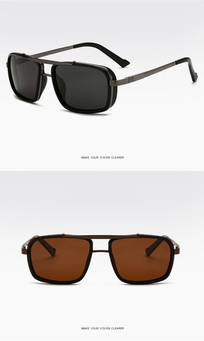 New Sunglasses Punk Sunglasses New Men's Square Uv400 Twin-beam Aviator Sunglasses RELUX.STORE