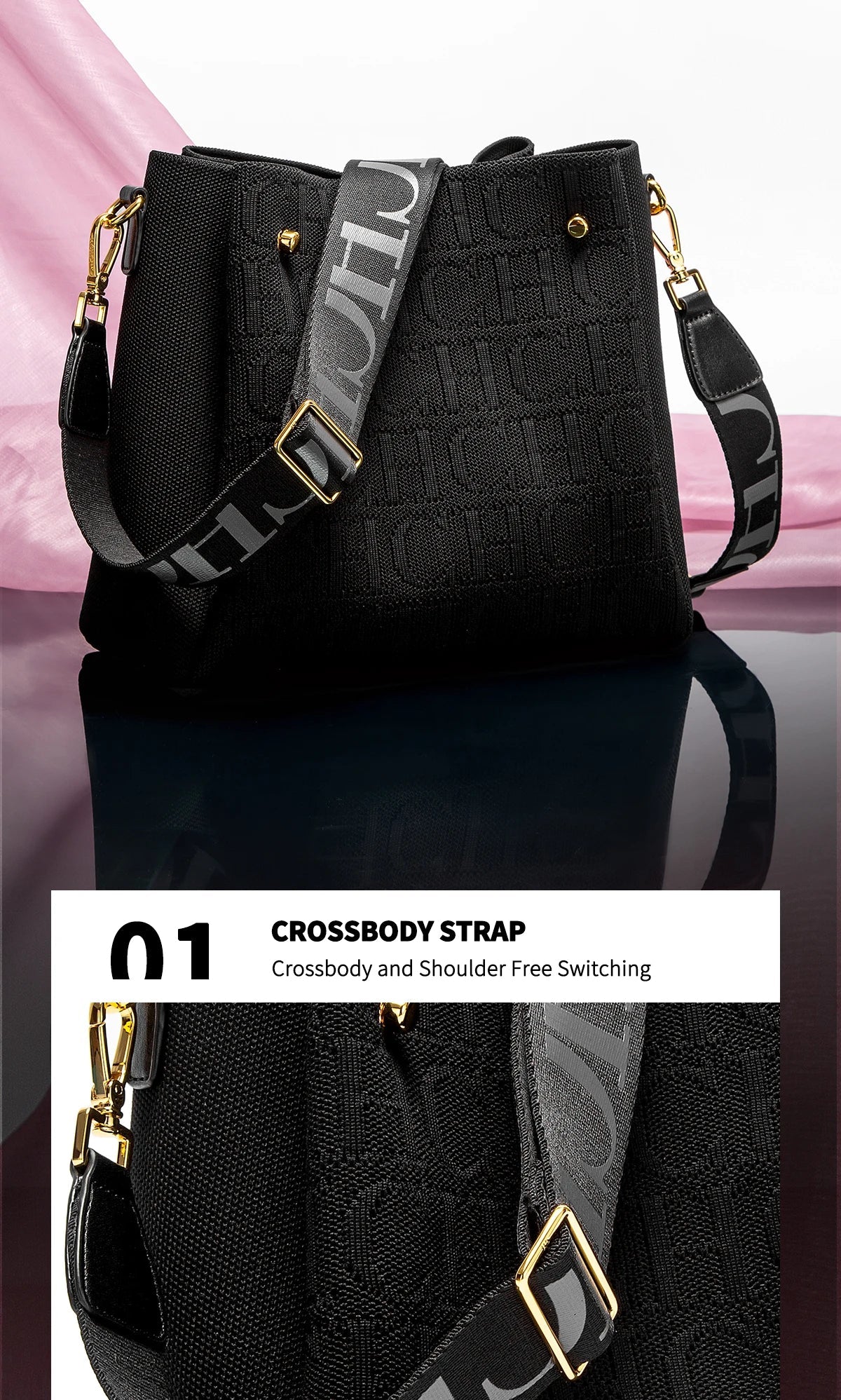 Crossbody Elegant Design Sense Letters Drawstring Design Brand Women's Bag Fashion Casual Hundred Women's Bag Crossbody RELUX.STORE