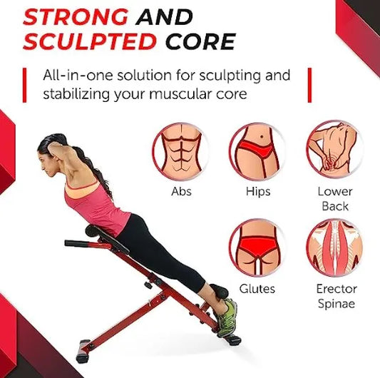 Roman Chair Hyper extension Bench, Adjustable Length Back Extension Bench Machine for Home Gym Fitness, Multi-Functional Bench