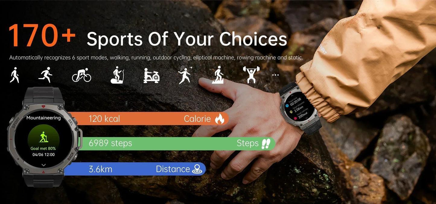 Xiaomi T-Rex 3 For Amazfit New Military gps smartwatc Built-in Compass Altimeter 10ATM Waterproof Sports Smartwatch Men Women