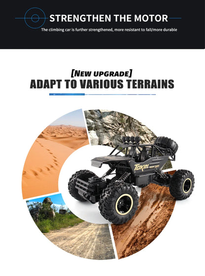 RC Cars Remote Control Car 1:12/16 Off Road Truck Metal Shell LED Headlights Offroad Monster RC Trucks 4WD All Terrain Toys Kids