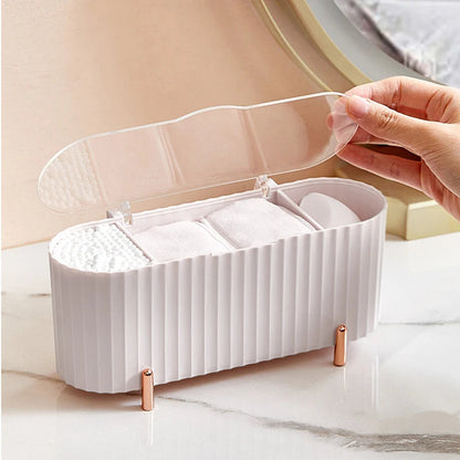 Cotton Swab Organizer Holder Cotton Pad Storage Box Transparent Remover Paper Makeup Box With Lid Dustproof Desktop Makeup RELUX.STORE
