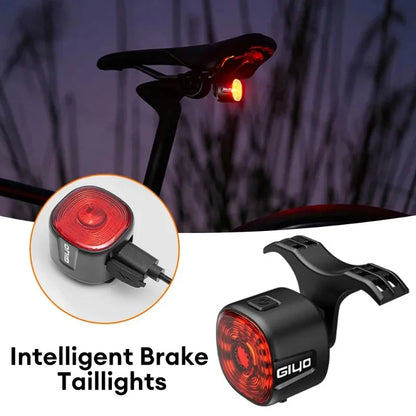 GlYO Auto Brake Sensing Bicycle Tail Light -USBRechargeable, lP66 Waterproof LED WarningLight for MTB & Road Bike Night Safety