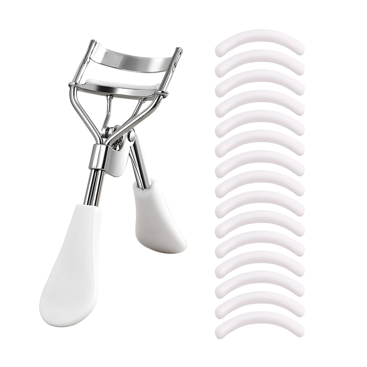 Portable Eyelash Curler with 15 Silicone Pads and Stainless Steel Eyelash Curler, Used for Eyelash Extension and Curling Tools RELUX.STORE