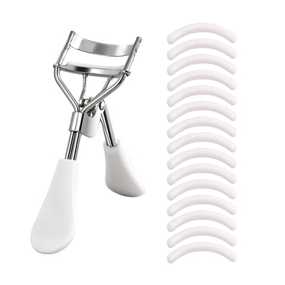 Portable Eyelash Curler with 15 Silicone Pads and Stainless Steel Eyelash Curler, Used for Eyelash Extension and Curling Tools RELUX.STORE
