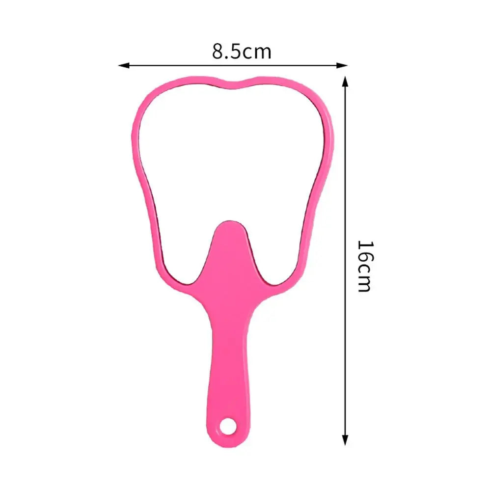 1PC Tooth Shaped Handheld Mirror Cute Makeup Mirror Durable High Definition Dental Mirrors Gifts RELUX.STORE