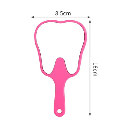 1PC Tooth Shaped Handheld Mirror Cute Makeup Mirror Durable High Definition Dental Mirrors Gifts RELUX.STORE