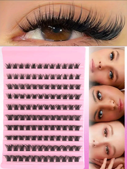 DIY Eyelash Extension Kit Individual Lashes Cluster Mix Lash Clusters with Lash Bond and Seal and Lash Accessories RELUX.STORE