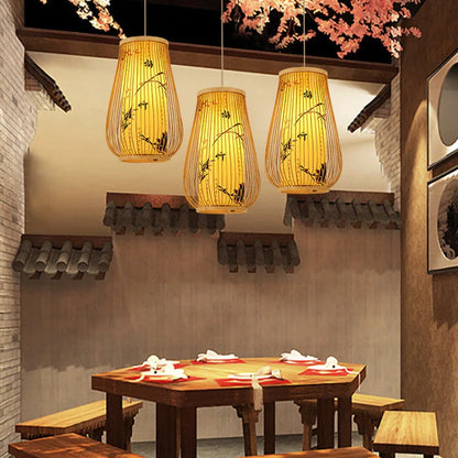 Chinese Style Bamboo Art Bamboo Chandelier Creative Zen Teahouse Restaurant Hotel Hot Pot Shop B&B Japanese Style Bamboo Lantern