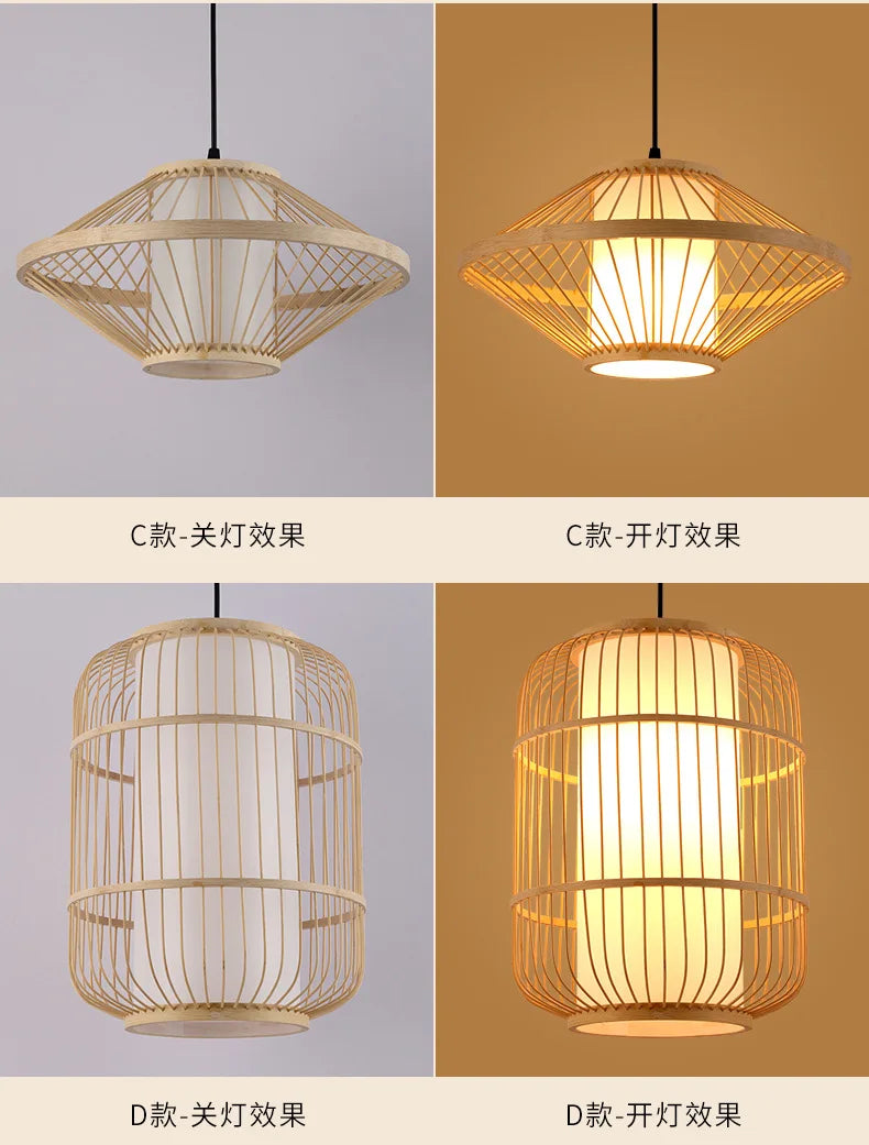 Neo-Chinese Style Handmade Bamboo Chandeliers-Modern Retro Lighting for  Restaurants Hot Pot Tea Rooms B&Bs