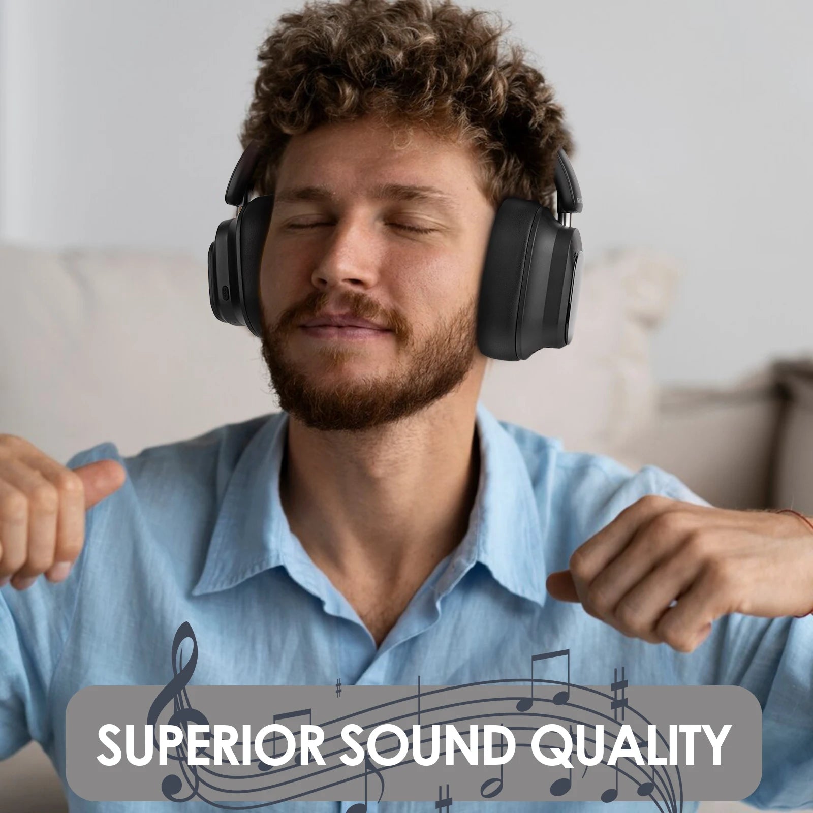 Siindoo JH-ANC930Plus Active Noise Cancelling Headphones, Hybrid Wireless Headphone With Multi Magnetic Touch Control LED Screen RELUX.STORE