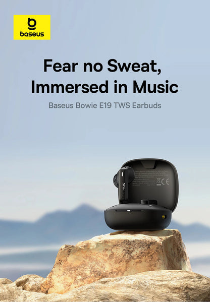 Baseus Bowie E19 Wireless Earphones Bluetooth 5.3 Big Bass 12mm Drivers IPX5 Waterproof Earbuds 33Hrs Battery Life Headphones RELUX.STORE