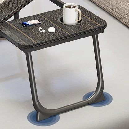 Foldable Bed Desk Adjustable Laptop Table with 5-Level Height Study Tray for Kids & Students Portable Nightstand for Dorm/Home