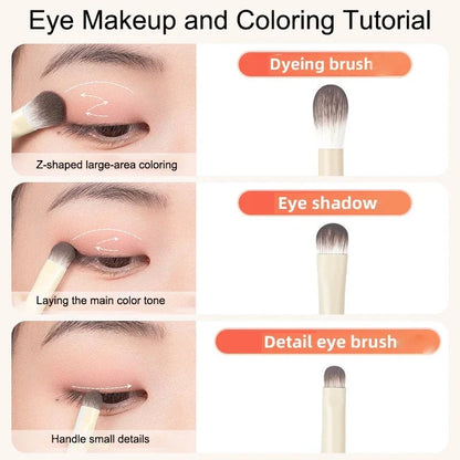 5/6/8/10pcs Natural Eye Makeup Brushes Set Detail Eyeshadow Brush Makeup Brush White Ultra Soft Eyeshadow Eyeliner Makeup Tool RELUX.STORE