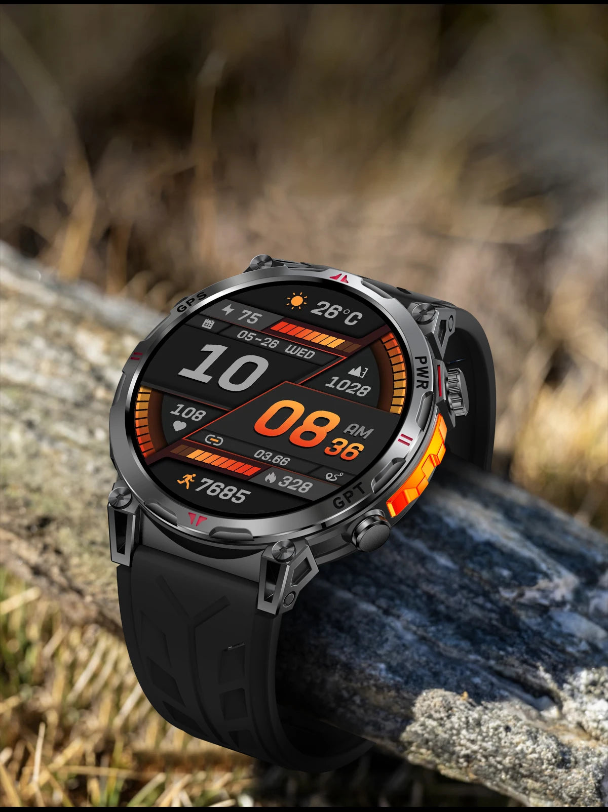 2025 New Military AMOLED HD SmartWatch 650Mah Battery GPS Compass 5ATM Waterproof Tactics 100+ Sport BT call Smart Watch For Men