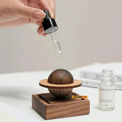 1pc Wooden Scent Diffuser - Jupiter Shape, No Essential Oil Needed, Home Decor & Fresh Air, Dorm Room Essential