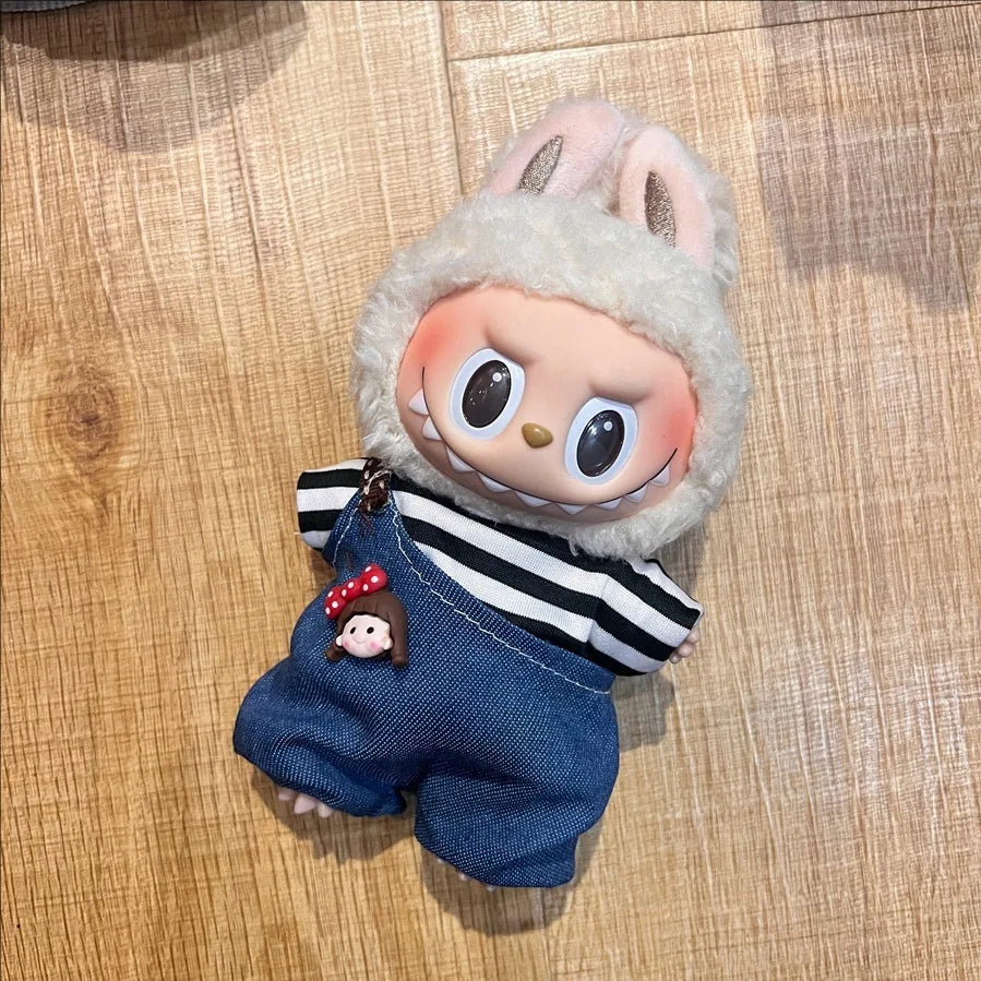 Labubu Clothing Popular New Products Fashion Velcro 17cm Doll Cute Dress Casual Set Skirt Plush Toy Clothing