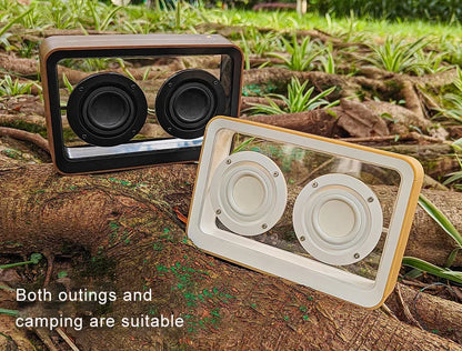 Wireless Bluetooth Speaker with Duel Horn Transparent Comfortable Reading Light Portable Stereo HIFI Sound Quality Music Box