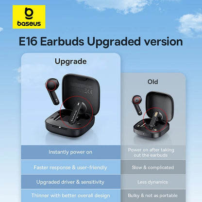 Baseus Bowie E16 Wireless Earphone Bluetooth 5.3 Earphones 30H Long Battery Life IPX4 Waterproof True Wireless Headphone Earbuds RELUX.STORE